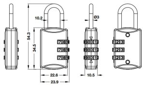 Ổ khoá số du lịch DIY Häfele 482.09.000 - 8 Ổ khoá số du lịch DIY Häfele 482.09.000 - 7