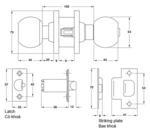 Khóa tay nắm tròn Hafele – loại lớn 911.64.266 - 10 Khóa tay nắm tròn Hafele – loại lớn 911.64.266 - 9