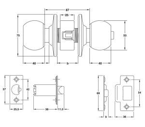 Khóa tay nắm tròn Hafele – loại nhỏ 911.64.680 - 10 Khóa tay nắm tròn Hafele – loại nhỏ 911.64.680 - 9