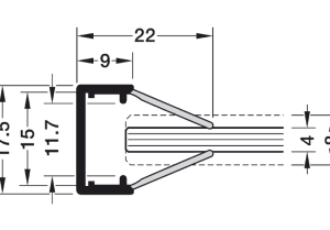 Thanh nhôm nẹp cạnh thủy tinh 2m 833.74.733 - 4 Thanh nhôm nẹp cạnh thủy tinh 2m 833.74.733 - 3