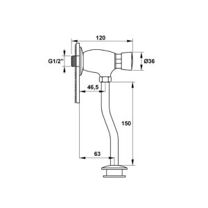 Nút nhấn xả bồn tiểu nam Häfele 588.79.980 - 3