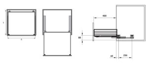 Rổ kéo để xoong nồi Cucina 700mm Mạ Chrome 549.08.225 - 4