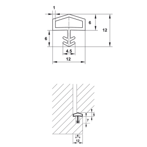 Ron cửa Hafele 12x12mm 950.51.201 - 4 Ron cửa Hafele 12x12mm 950.51.201 - 3