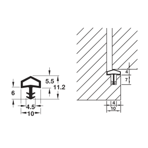 Ron cửa Hafele 10mm 950.10.277 - 3