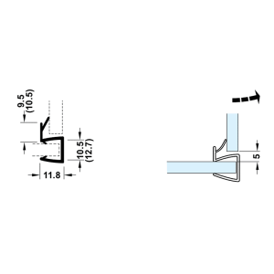 Ron cửa kính Hafele 90° cho kính 10-12mm 950.50.003 - 4 Ron cửa kính Hafele 90° cho kính 10-12mm 950.50.003 - 3