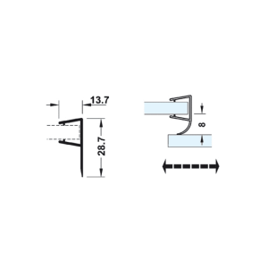 Ron cửa kính cho cửa trượt Hafele 10-12mm 950.50.033 - 4 Ron cửa kính cho cửa trượt Hafele 10-12mm 950.50.033 - 3