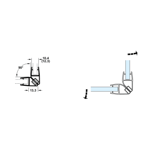 Ron cửa kính nam châm 90° Hafele cho kính 10-12mm 950.50.027 - 4 Ron cửa kính nam châm 90° Hafele cho kính 10-12mm 950.50.027 - 3