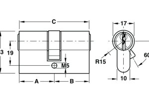 Ruột khóa 2 đầu chìa Hafele 916.64.912 - 4 Ruột khóa 2 đầu chìa Hafele 916.64.912 - 3