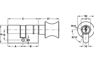 Ruột khóa Hafele một đầu chìa, một đầu vặn dài 101mm 916.64.936 - 4 Ruột khóa Hafele một đầu chìa, một đầu vặn dài 101mm 916.64.936 - 3