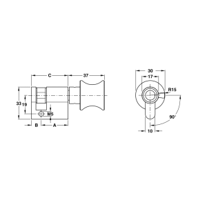Ruột khóa 1 đầu vặn Hafele 40mm màu đen 916.64.033 - 4 Ruột khóa 1 đầu vặn Hafele 40mm màu đen 916.64.033 - 3