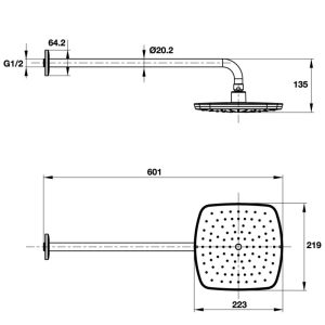 Sen đầu gắn tường Airsense Hafele 485.60.616 - 4 Sen đầu gắn tường Airsense Hafele 485.60.616 - 3