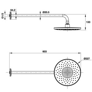 Sen đầu gắn tường Airsense Hafele 485.60.618 - 3