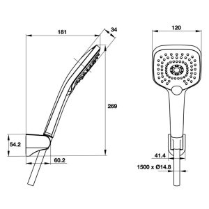 Bộ sen tay AirSense 120S Hafele 485.60.610 - 4 Bộ sen tay AirSense 120S Hafele 485.60.610 - 3