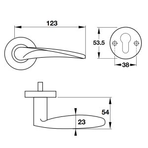 Tay gạt cho phòng WC núm vặn không chìa Hafele 903.98.148 - 3