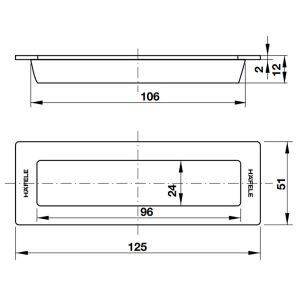 DIY Tay nắm âm 125x51mm – Màu Inox mờ Hafele 489.72.131 - 4 DIY Tay nắm âm 125x51mm – Màu Inox mờ Hafele 489.72.131 - 3