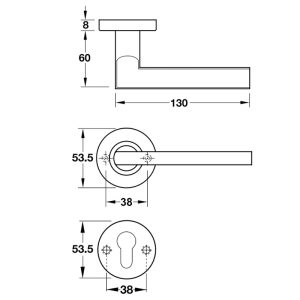 Tay nắm gạt có nắp che màu đên mờ Inox 304 Hafele 903.99.789 - 3