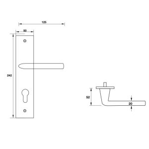 Tay nắm gạt đế dài Hafele 903.98.465 - 3