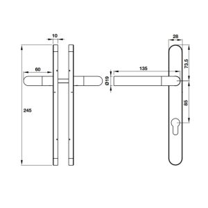 Tay nắm gạt đế dài Hafele 903.92.262 - 4 Tay nắm gạt đế dài Hafele 903.92.262 - 3