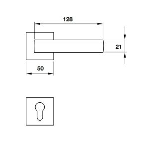 Tay nắm gạt TECHNA Hafele 901.79.874 - 3