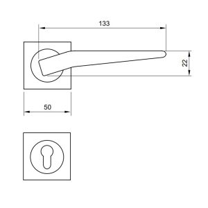 Tay nắm gạt PRESO Hafele 901.98.810 - 4 Tay nắm gạt PRESO Hafele 901.98.810 - 3