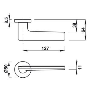 Tay nắm gạt Kawajun Hafele 901.99.576 - 4 Tay nắm gạt Kawajun Hafele 901.99.576 - 3