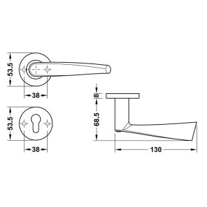 Tay nắm gạt Hafele 903.92.636 - 4 Tay nắm gạt Hafele 903.92.636 - 3