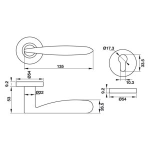 Tay nắm gạt Häfele 903.98.135 - 4 Tay nắm gạt Häfele 903.98.135 - 3