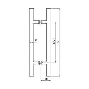 Tay nắm kéo chữ H L600mm BAUMA 903.13.170 - 4 Tay nắm kéo chữ H L600mm BAUMA 903.13.170 - 3