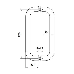 Tay nắm phòng tắm kính BAUMA 903.13.181 - 3