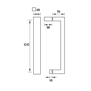 Tay nắm phòng tắm kính Hafele CC450mm 903.04.161 - 3
