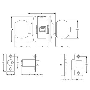 Khóa nắm tròn cho cửa phòng vệ sinh Hafele 911.83.565 - 4 Khóa nắm tròn cho cửa phòng vệ sinh Hafele 911.83.565 - 3