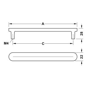 Tay nắm tủ Hafele màu kim loại xám 182mm 106.70.091 - 4 Tay nắm tủ Hafele màu kim loại xám 182mm 106.70.091 - 3