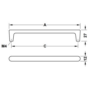 Tay nắm tủ Hafele màu đen mờ 172mm 106.69.031 - 4 Tay nắm tủ Hafele màu đen mờ 172mm 106.69.031 - 3