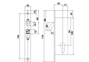 Thân khóa cho cửa trượt đố nhỏ Hafele 911.26.672 - 4 Thân khóa cho cửa trượt đố nhỏ Hafele 911.26.672 - 3