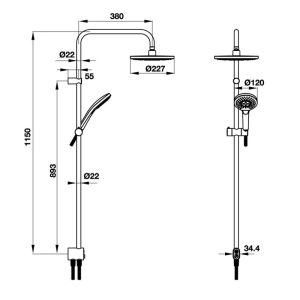 Thanh sen kết hợp New Mysterious Hafele 495.60.105 - 10 Thanh sen kết hợp New Mysterious Hafele 495.60.105 - 9