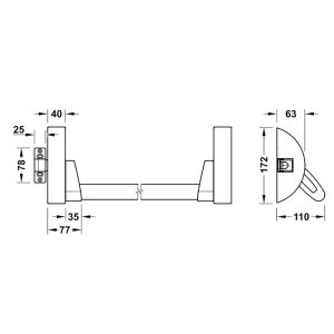 Thanh thoát hiểm chốt ngang màu xám Hafele 901.02.400 - 3