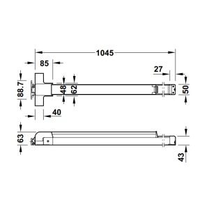 Thanh thoát hiểm Inox mờ Hafele 903.00.310 - 4 Thanh thoát hiểm Inox mờ Hafele 903.00.310 - 3