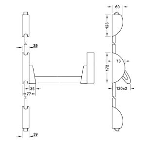 Thanh thoát hiểm màu xám Hafele 901.02.782 - 4 Thanh thoát hiểm màu xám Hafele 901.02.782 - 3