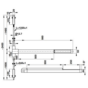 Thanh thoát hiểm với thanh chốt dọc Inox mờ Hafele 911.52.134 - 4 Thanh thoát hiểm với thanh chốt dọc Inox mờ Hafele 911.52.134 - 3