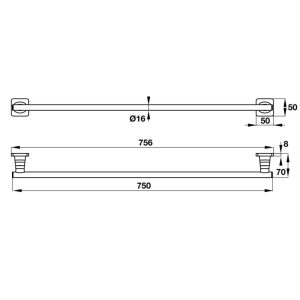 Thanh treo khăn đơn 750mm Häfele 580.41.411 - 3
