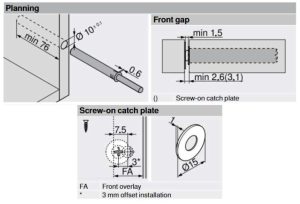 Nêm nhấn mở Tip On Blum loại dài màu đen 356.04.380 - 4 Nêm nhấn mở Tip On Blum loại dài màu đen 356.04.380 - 3