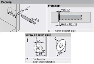 Nêm nhấn mở Tip On Blum màu xám 356.04.570 - 4 Nêm nhấn mở Tip On Blum màu xám 356.04.570 - 3