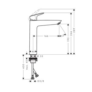 Vòi lavabo Logis 190 589.52.409 - 3