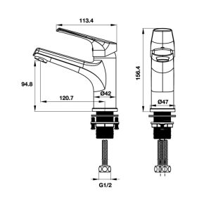 Vòi lavabo VIGOR 90 Häfele 495.61.139 - 3