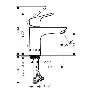Vòi lavabo Hansgrohe Focus 100 589.29.224 - 3