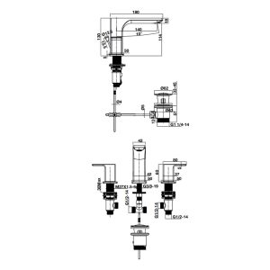 Vòi trộn 3 lỗ REGAL có bộ xả kéo 589.78.030 - 3