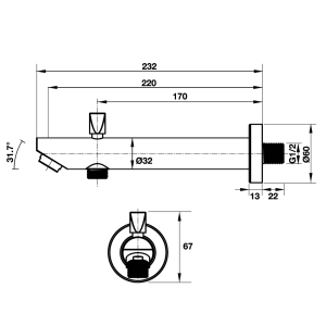 Vòi xả bồn tắm REGAL Hafele 589.25.897 - 3