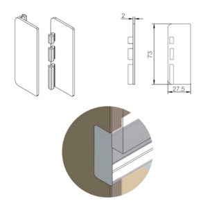 Nắp che – Tay nắm Gola chữ C màu vàng hồng Hafele 126.36.883 - 3