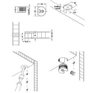 Vỏ nối Rafix 20 không vành cho lắp bằng mặt, nhựa, với cơ cấu siết màu be Hafele 263.50.405 - 4 Vỏ nối Rafix 20 không vành cho lắp bằng mặt, nhựa, với cơ cấu siết màu be Hafele 263.50.405 - 3