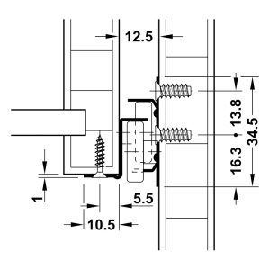 Ray bánh xe dài 450 mm Hafele 431.16.704 - 5 Ray bánh xe dài 450 mm Hafele 431.16.704 - 4